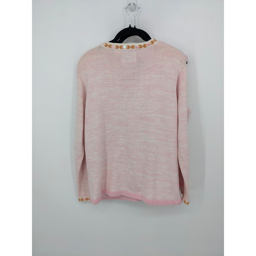 Storybook Knits Embroidered Cardigan Set Womens Medium Pink Butterfly Flower - Picture 5 of 11